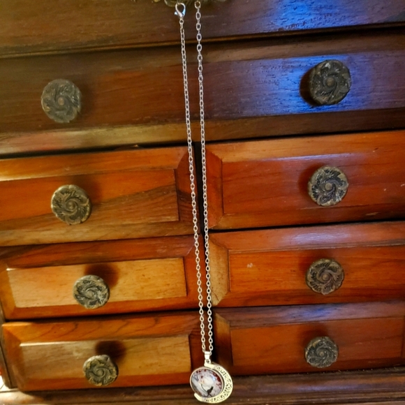 Crescent Moon with A Black Cat Pendant Necklace - Picture 3 of 4